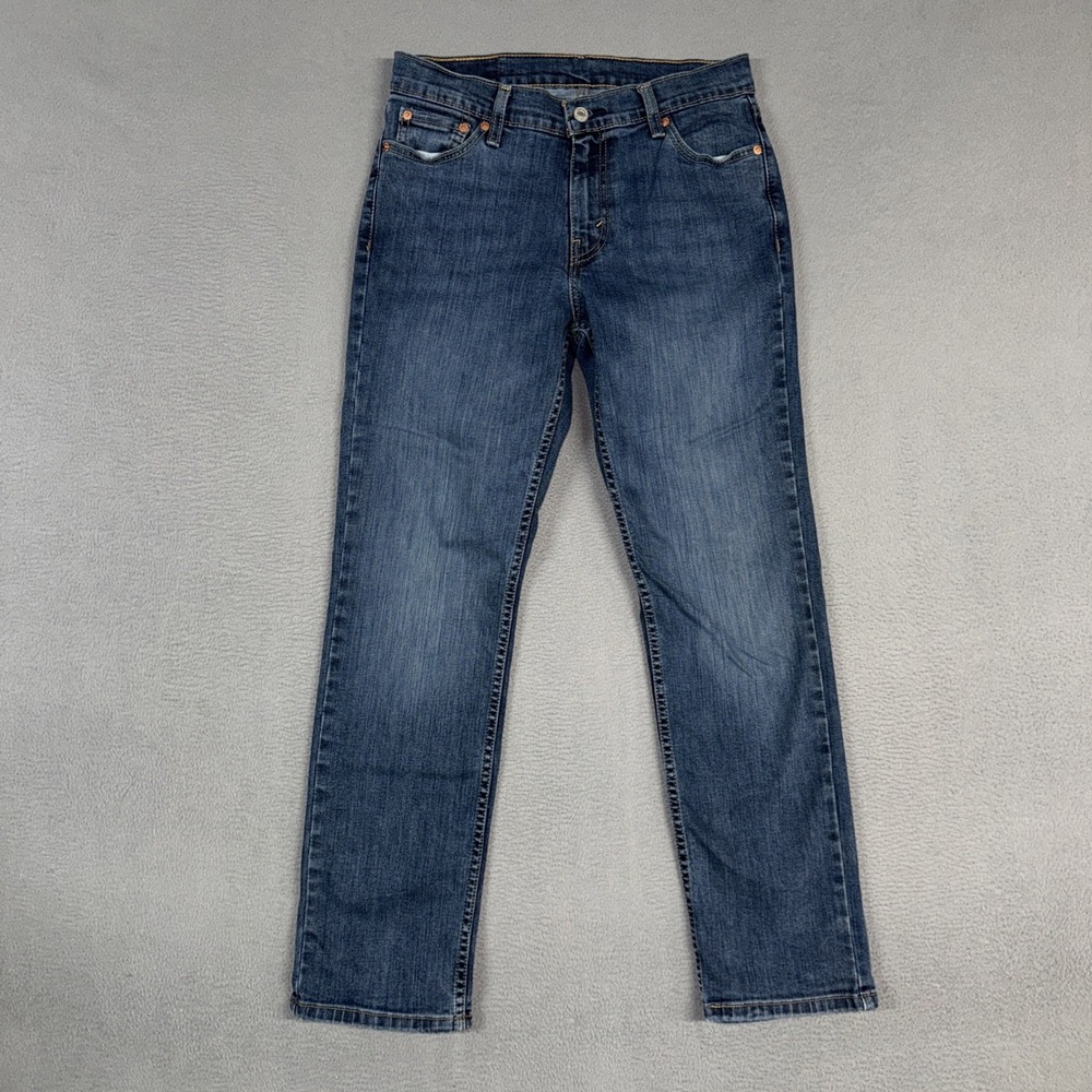 Levis Jeans Mens 30x30 Blue 511 Slim Straight Stretch Distressed Denim Cowboy